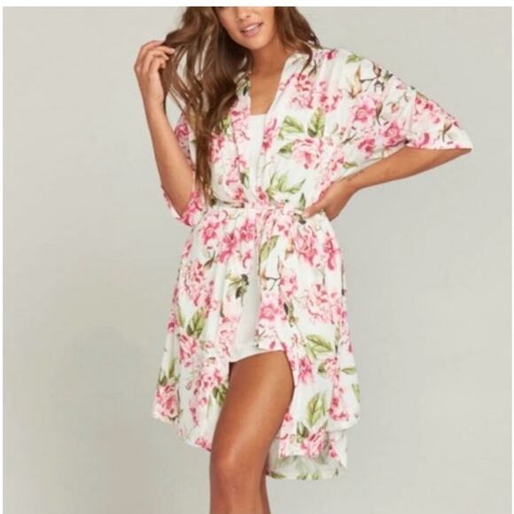 Show Me Your MuMu Brie Robe Garden of Blooms Multicolor Floral Womens Size OS - Picture 3 of 12